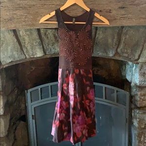 NWOT Free People beaded dress w/floral wool blend